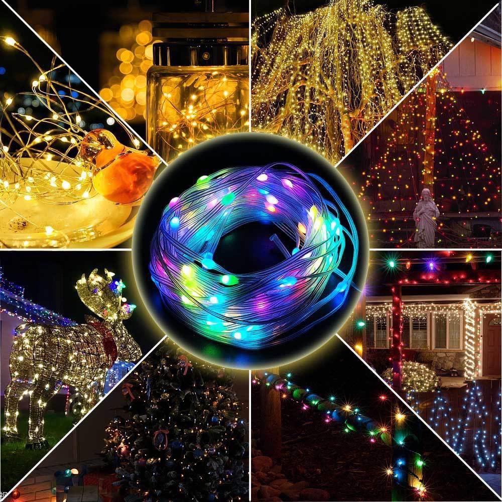 Dây đèn trang trí led đom đóm cắm điện chống nước nhiều màu 10 mét
