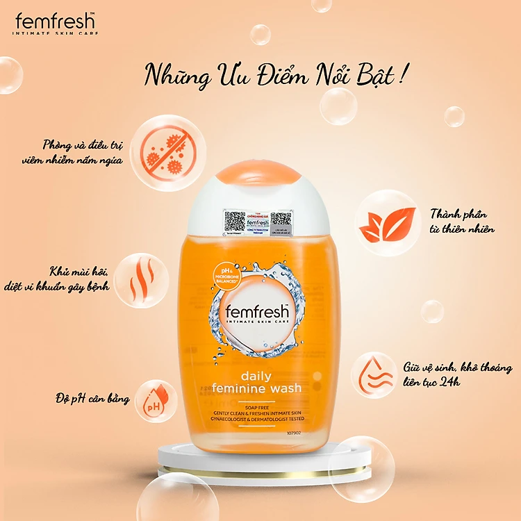 Hình ảnh Dung dịch vệ sinh cho cả nữ và nam Femfresh Anh giúp làm sạch sẽ, thơm mát, ngăn ngừa viêm, ngứa, nấm phụ khoa - OZ Slim Store 