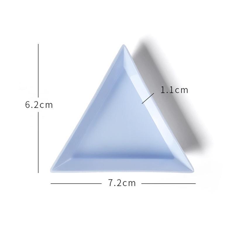 Triangle DIY Manicure Rhinestone Beads Storage Display Plastic Tray/ Nail Art Accessories Sorting Organize Plate