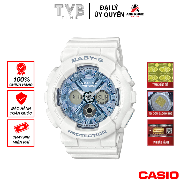 Đồng hồ nữ dây nhựa Casio Baby-G chính hãng BA-130-7A2DR (43mm)