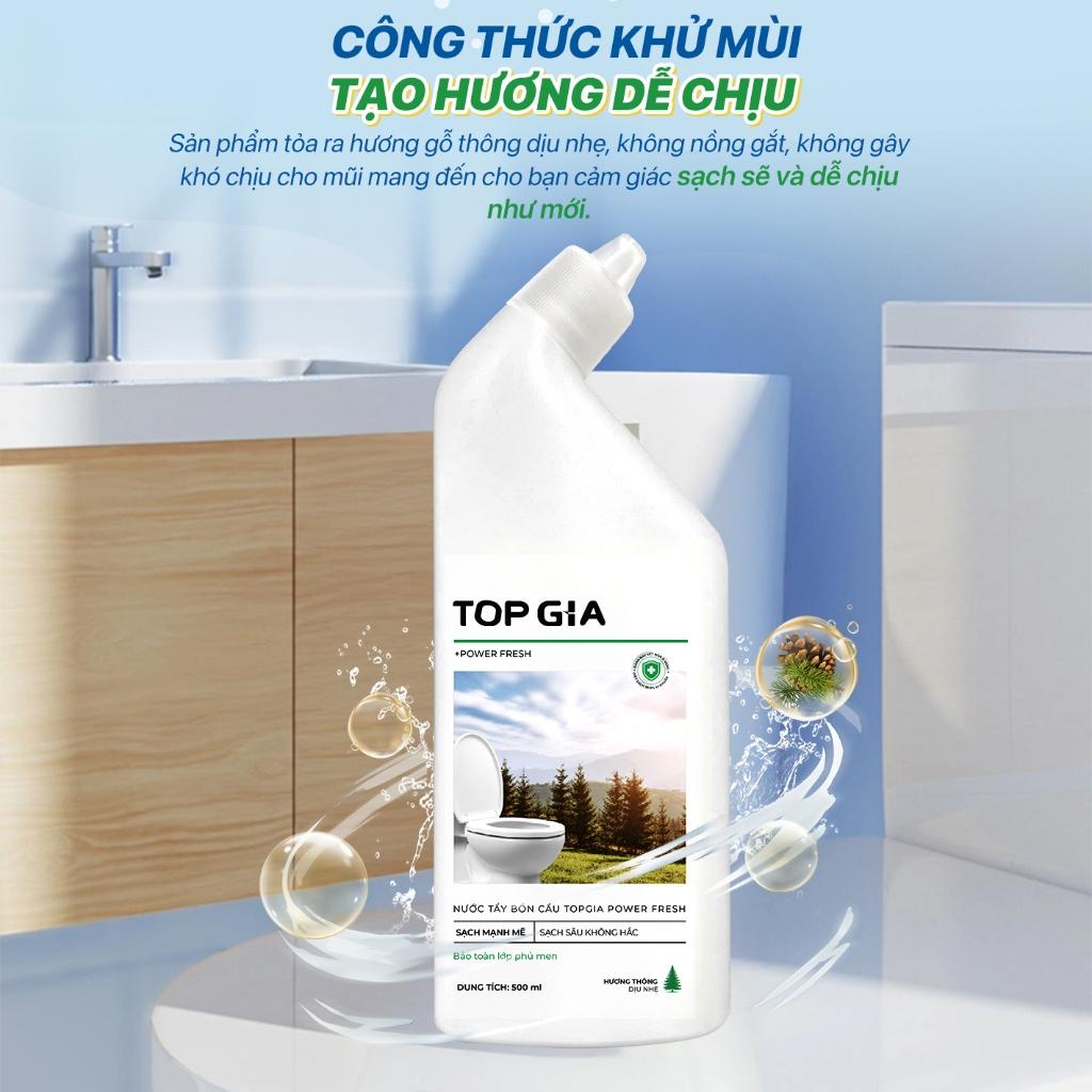 Combo 4 chai tẩy rửa bồn cầu TopGia 500ml, kháng khuẩn, khử mùi hôi, tẩy sạch vết bẩn hiệu quả