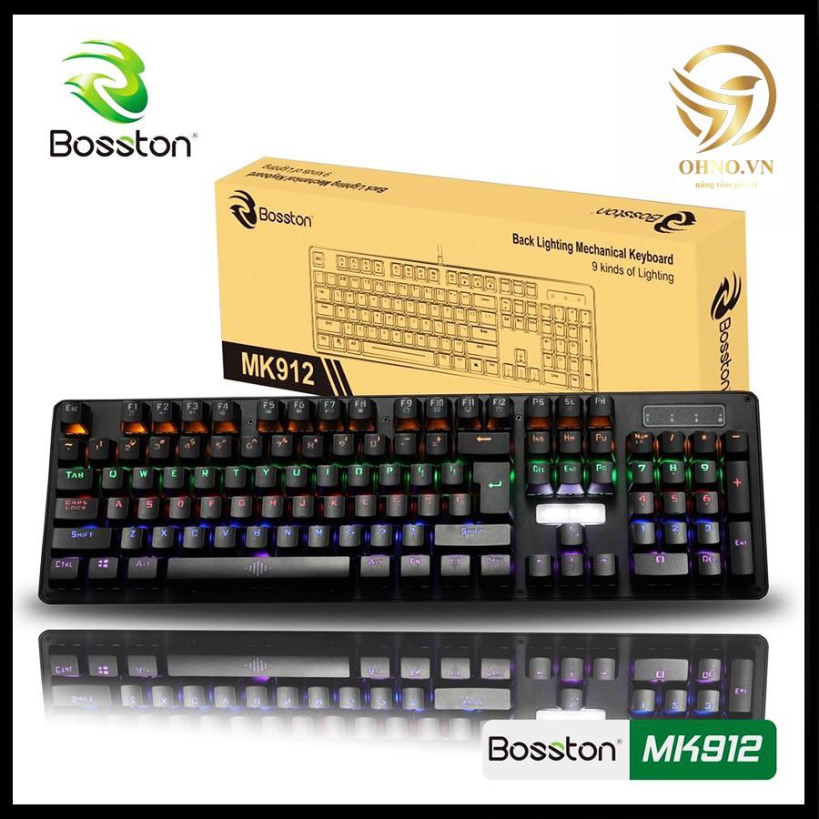 Bàn Phím Có Dây Máy Tính Bàn Đèn Led Bosston MK912A Bàn Phím Cơ Gaming Cao Cấp hàng chính hãng