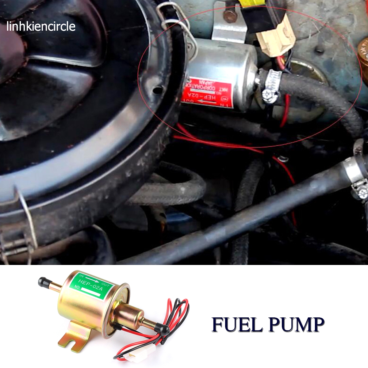 Bơm dầu diesel 12V HEP-02A bơm nhiêu liệu xăng dầu cho ô tô lưu lượng 80 - 100 lít một giờ - CD0110