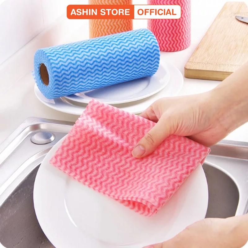 Cuộn Khăn Vải Màu Lau Nhà Bếp, Vệ Sinh Nhà Cửa Siêu Tiết Kiệm