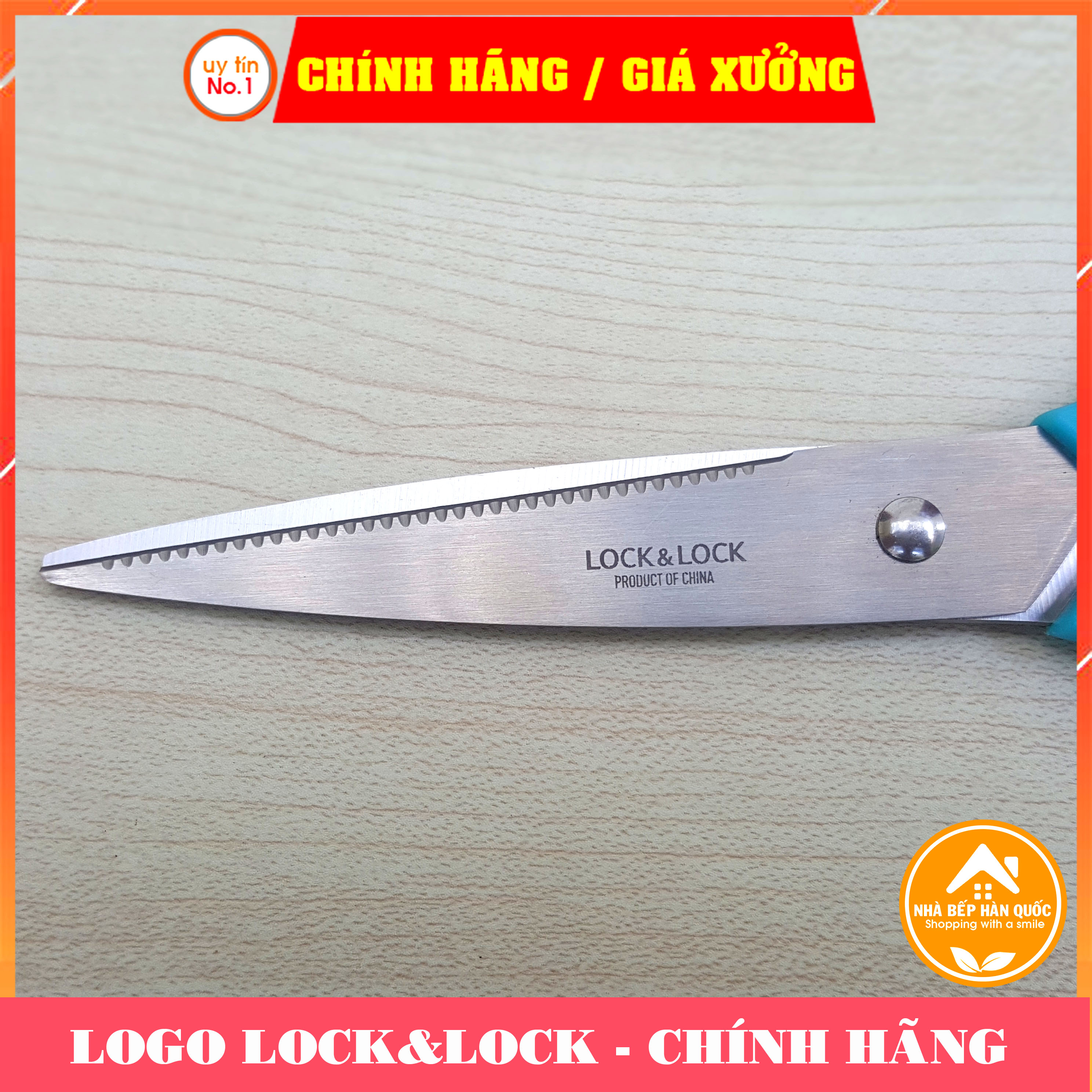 Kéo nhà bếp đa năng Lock&Lock Lock&lock Multi Kitchen Scissors F00097 màu xanh dương dài 21cm