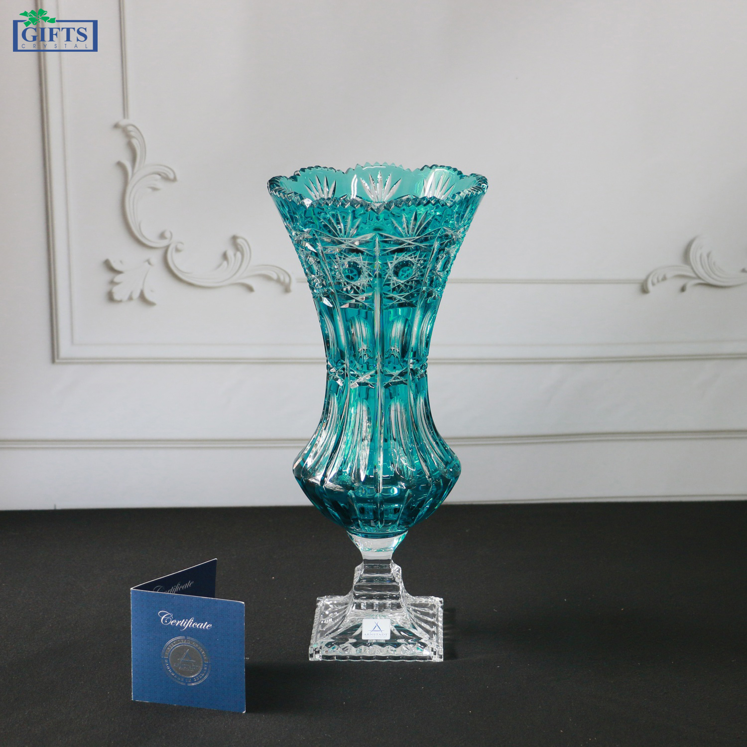 Bình hoa Pha lê Màu Dresen Arnstadt cao 34cm