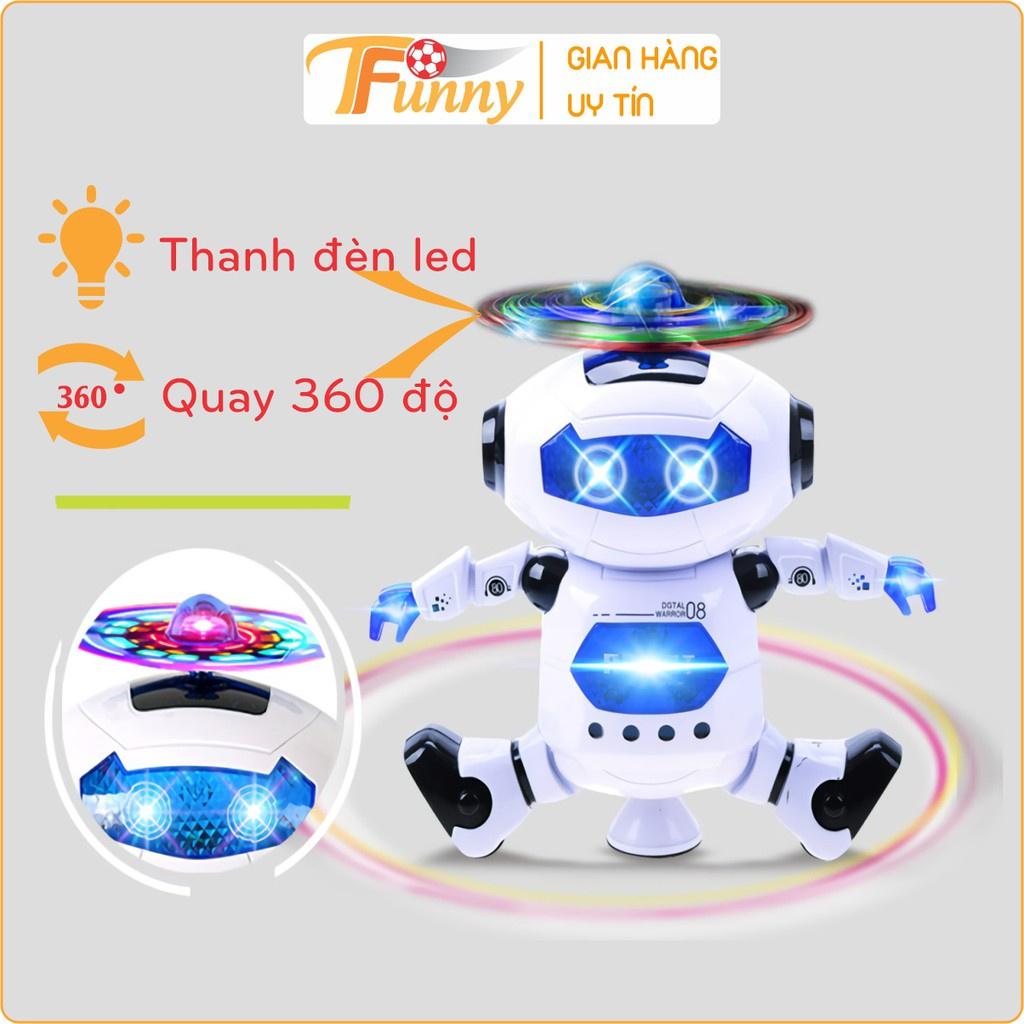 Robot nhảy múa xoay 360 độ có chong chóng xoay cao cấp siêu dễ thương dành cho bé