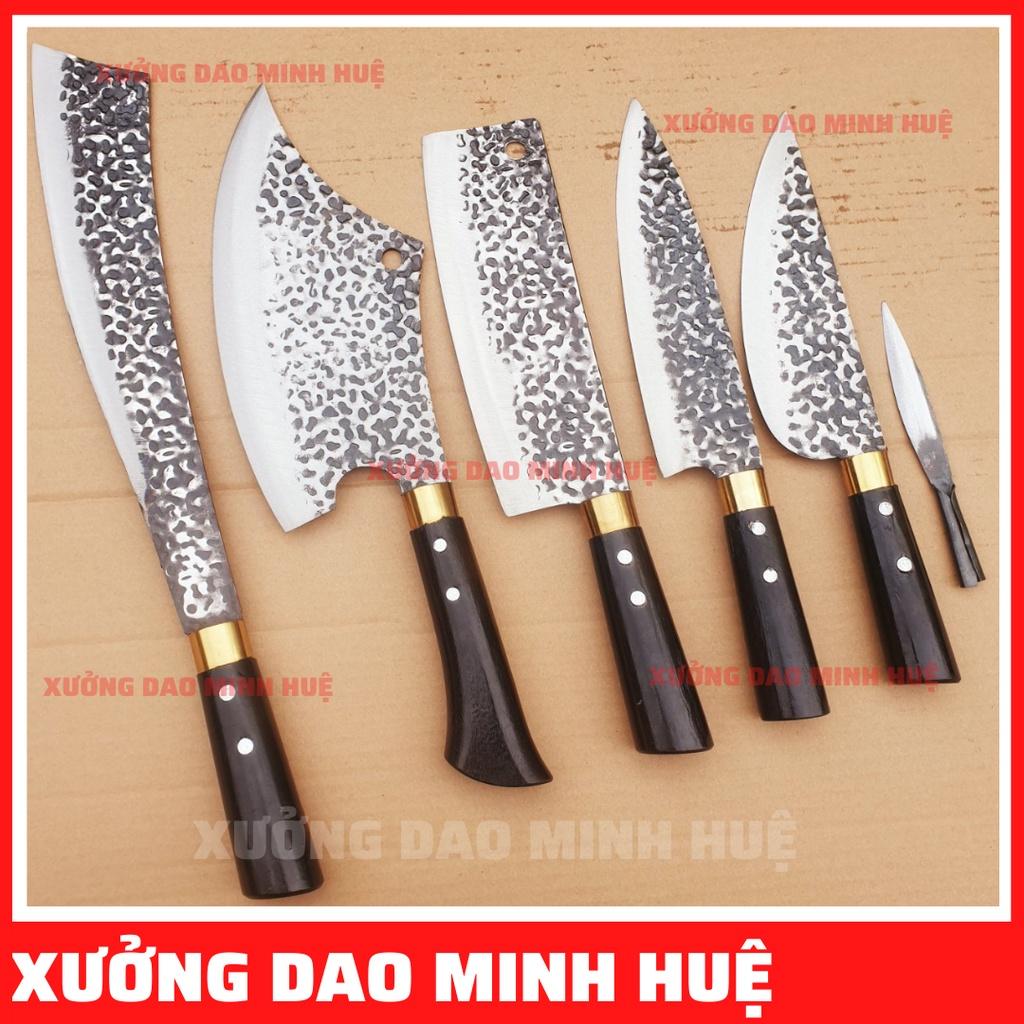 Dao bộ 5 dao nhà bếp cao cấp làm từ nhíp xe ô tô chống cong vênh sứt mẻ