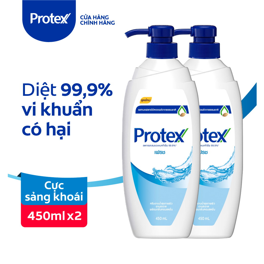 Bộ 2 sữa tắm diệt khuẩn Protex Fresh sạch sảng khoái 500ml/chai