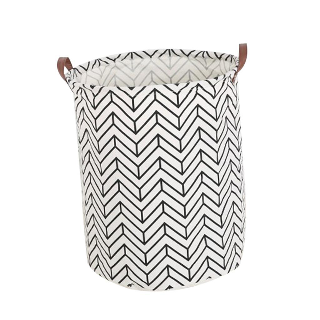 Set 2 Storage Basket Bucket Clothes Laundry Hamper with Handles -Wave