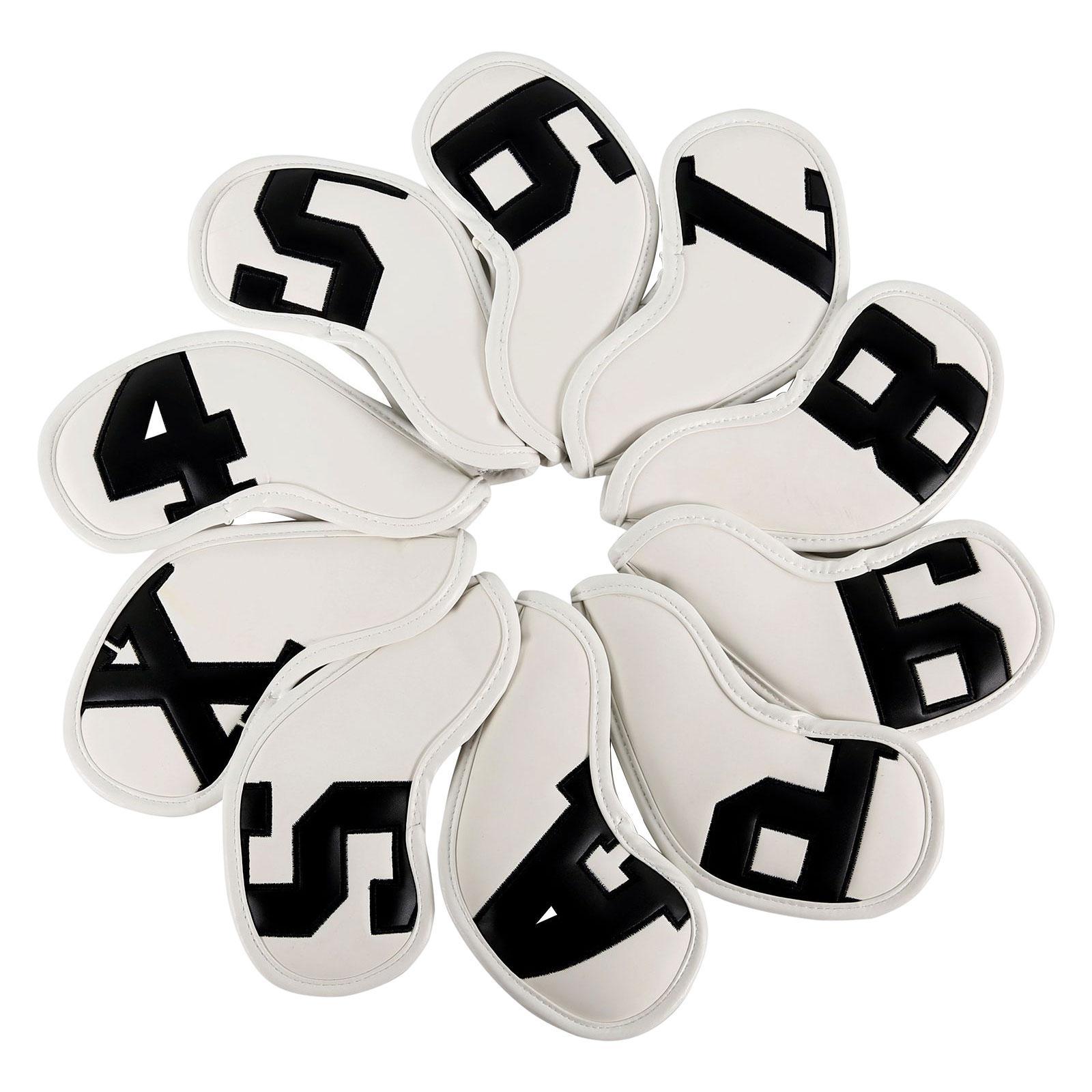 10 Pieces Golf Iron Covers Set Waterproof Golf Iron Cover Golf Training