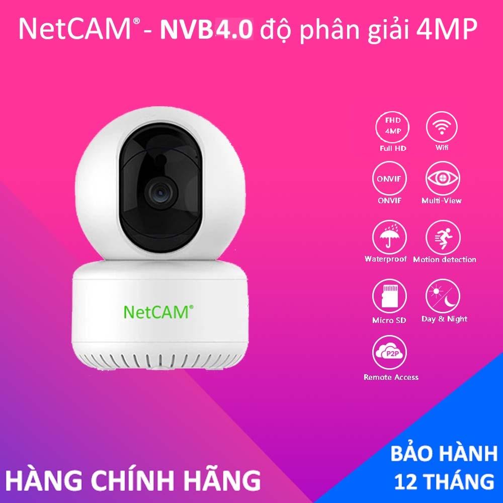 Camera IP wifi giám sát an ninh NetCAM NVB4.0, Độ phân giải 4.0MP, Xoay 360 độ, có Đàm thoại, Cảnh báo chuyển động - Hàng chính hãng