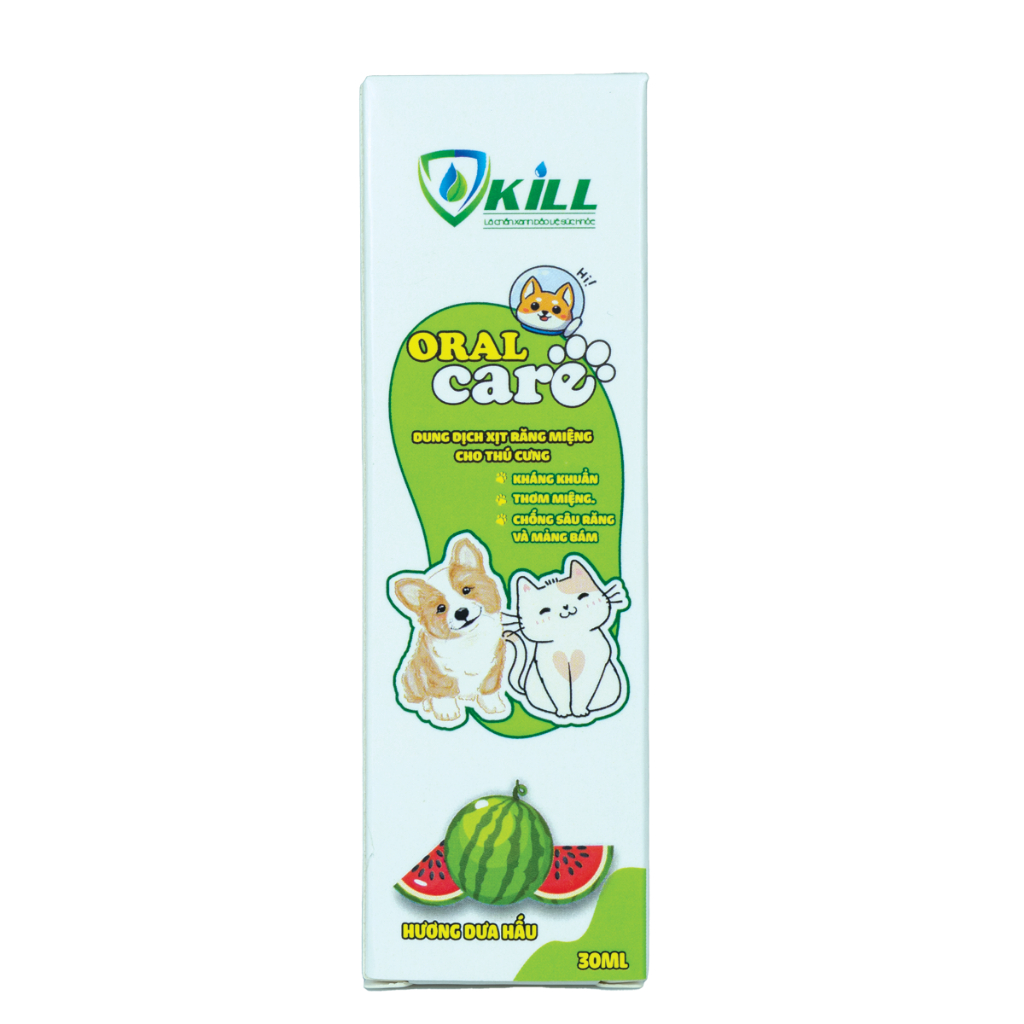 xịt thơm miệng chó mèo Vkill 30ml hương dưa hấu ngọt ngào - an toàn lành tính hiệu quả tức thì