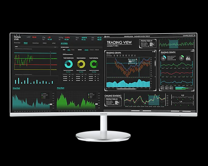 Màn hình máy tính cong QLED LC34J791WTE ( 34 Inch / 3,440 x 1,440 / VA / 100Hz / HDMI / DP / USB Ports / Thunderbolt 3 Charging ) - Hàng Chính Hãng