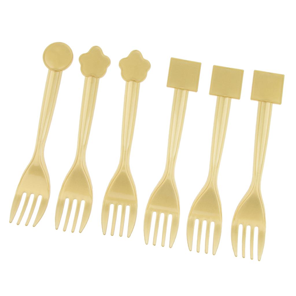 4x6pcs Disposable Plastic Cutlery Fork Kid Party Tableware Baby Shower Decor