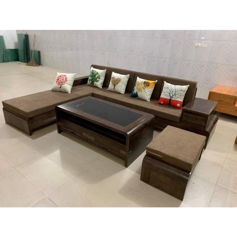 Sofa Gỗ Bộ To Cho Phòng Khách Lớn - Có Đệm