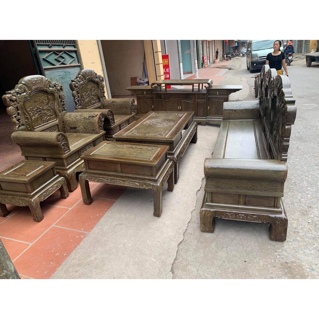 Bộ Bàn Ghế Khổng Minh Gia Cát Lượng Gỗ Mun Đuôi Công