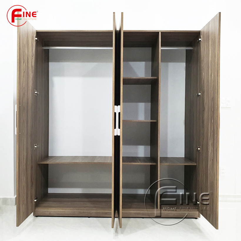 Tủ Quần Áo Gia Đình Cao Cấp FINE FT222F (180cm x 200cm) Kiểu dáng tủ hiện đại sang trọng