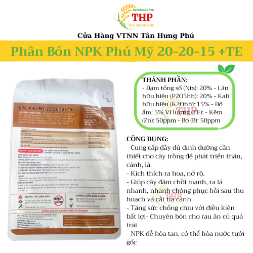 Phân Bón NPK Phú Mỹ 20-20-15 +TE | PHÂN BÓN Chuyên Rau Ăn Củ - Quả | PHÂN BÓN