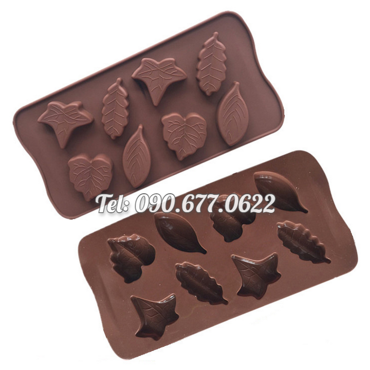 Khuôn silicone làm bánh, rau câu, socola 8 chiếc lá – Mã số 1253