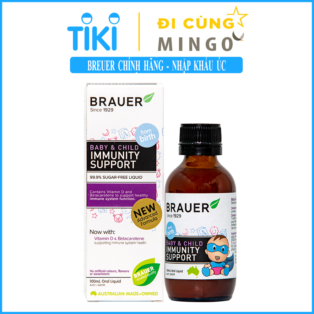 Brauer Hỗ trợ Tăng cường Hệ miễn dịch dạng siro (100ml) - Nhập khẩu Úc