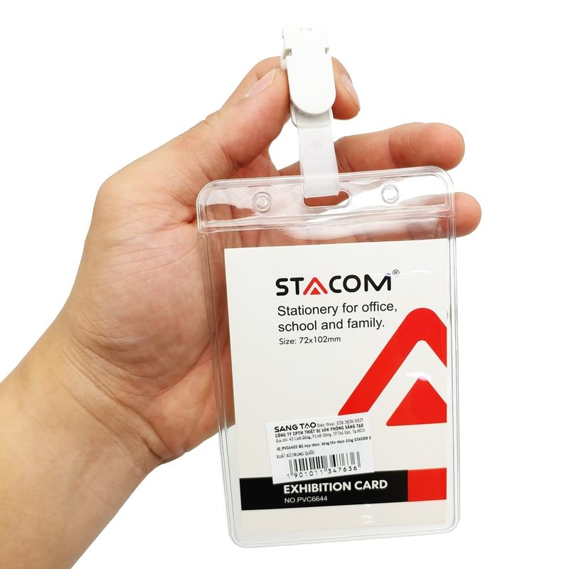 Bảng Tên Nhựa Dọc Có Kẹp - Stacom ID-PVC4402