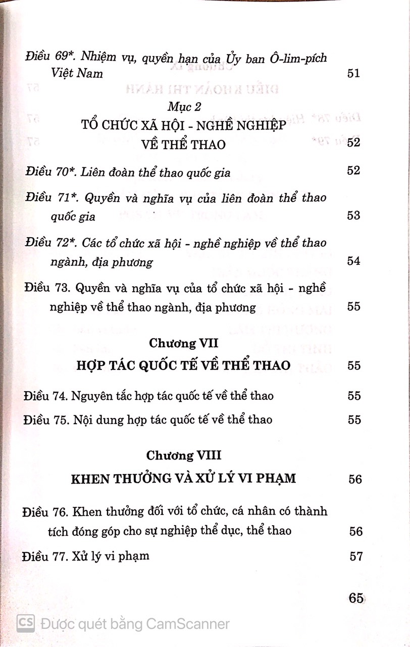 Luật thể dục thể thao ( Hiện hành) ( Sửa đổi , bổ sung năm 2018)