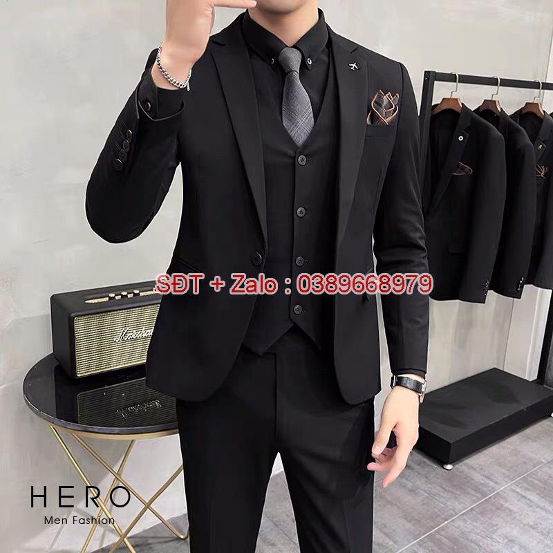 Bộ vest Nam Hàn Quốc màu ghi xám , Bộ suit nam trẻ trung dáng ôm chất vải sịn