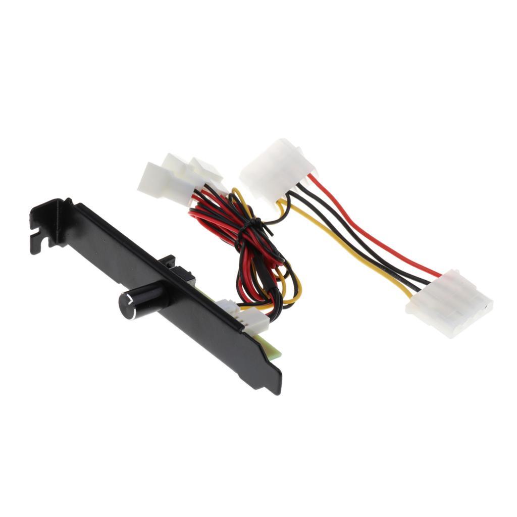 3-Channels 3pin PC Cooling Fan Speed Control Adapter PCI Bracket 12V