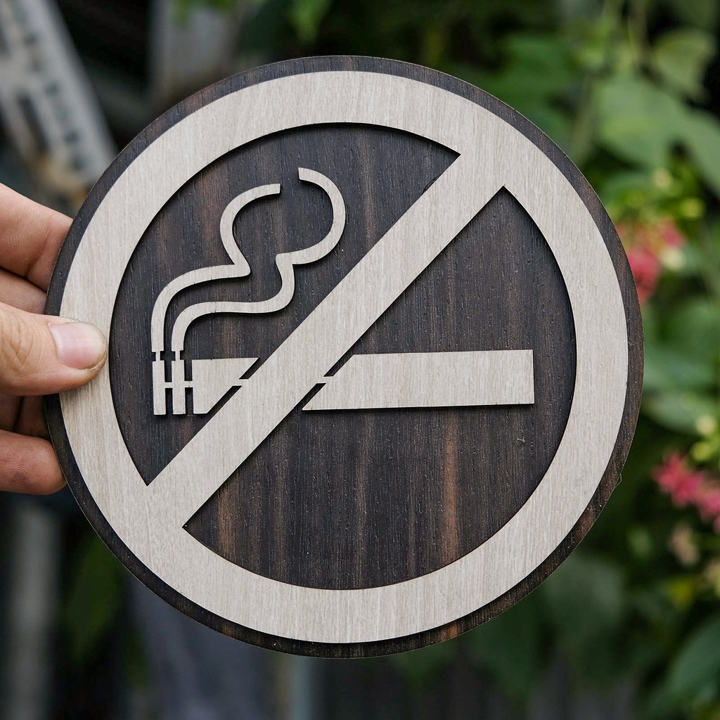 Bảng cấm thuốc no smoking cắt laser có keo
