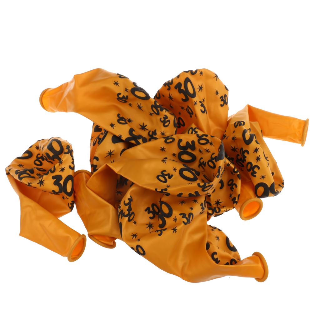 10/set 12in Gold Latex Balloons for Birthday Anniversary Party Number Age