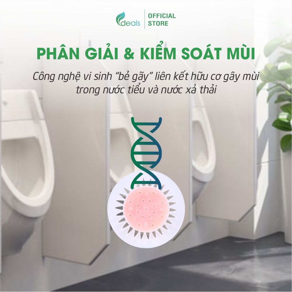 Tấm lót vi sinh khử mùi, bảo trì bồn tiểu ECODEALS Bio-Tab Cleaner - Chuyên dùng địa điểm thiếu nước