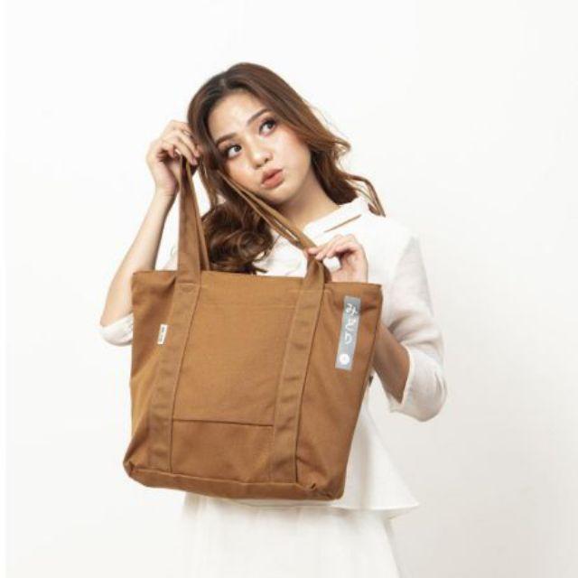 /Simple Tote Midori / ĐEO CHÉO - VẢI CANVAS THỜI TRANG - VÀNG - HỒNG XANH NAVI