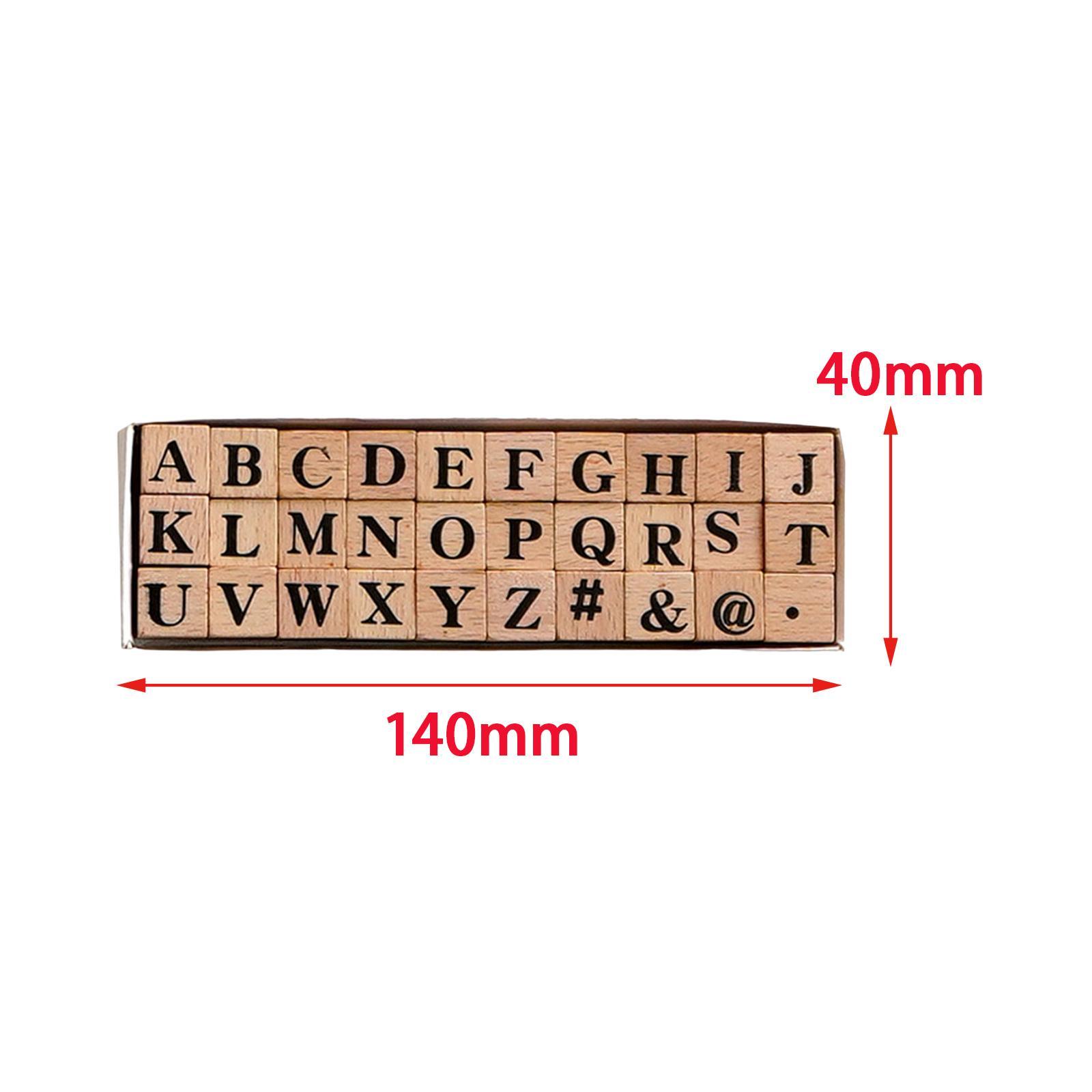 Set of Wooden Letters Rubber Stamp Set Scrapbook Stationery DIY Art Crafts