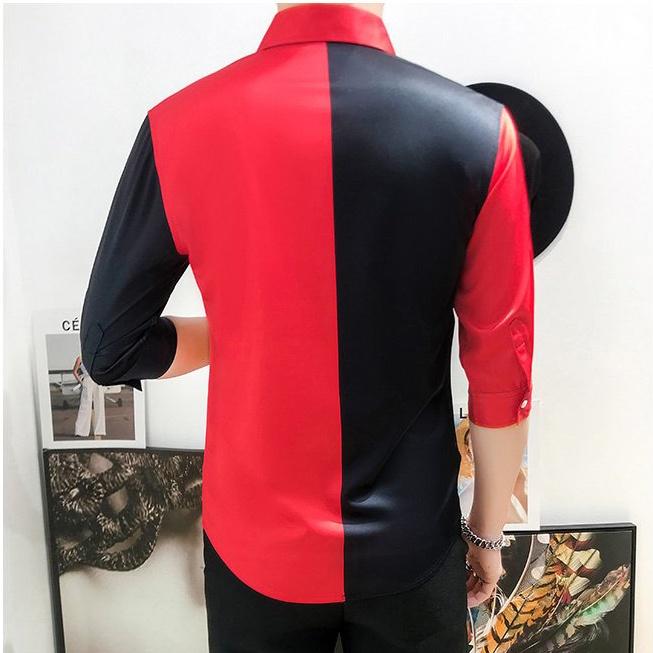 áo sơ mi phối màu tay lỡ cực hiện đại và thời thượng, trẻ trung cá tính nhưng đầy tinh tế - N40