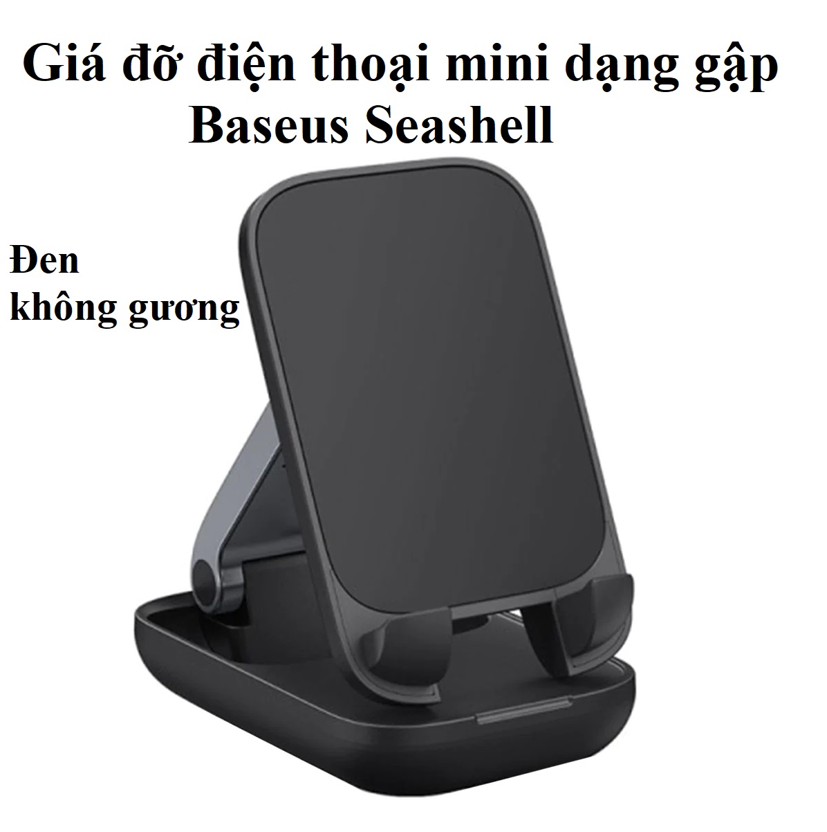 Giá đỡ điện thoại mini để bàn kiêm gương trang điểm dạng gập Baseu Seashell BS-HP008 _ hàng chính hãng