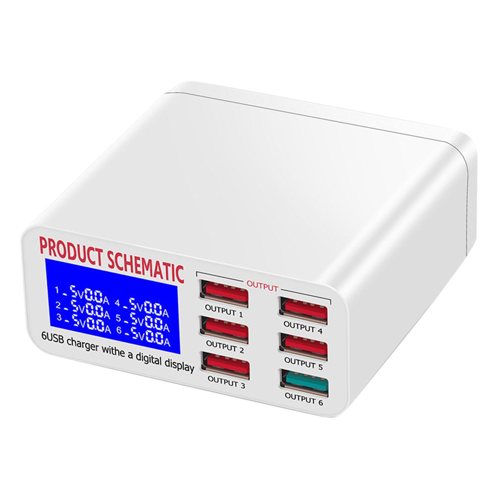 Multiple 6-Port USB Charger Phone Charger Adapter .0 US Plug