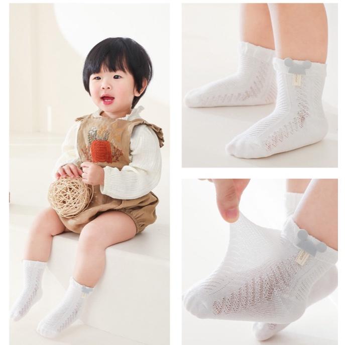 Tất Vớ Lưới Cổ Cao Đính Hình Mickey | Cà Rốt Mềm, Co Giãn Tốt Thoáng Khí Cho Bé Từ 0-2 Tuổi Phù Hợp Cho Mang Quanh Năm - Vàng - Mickey