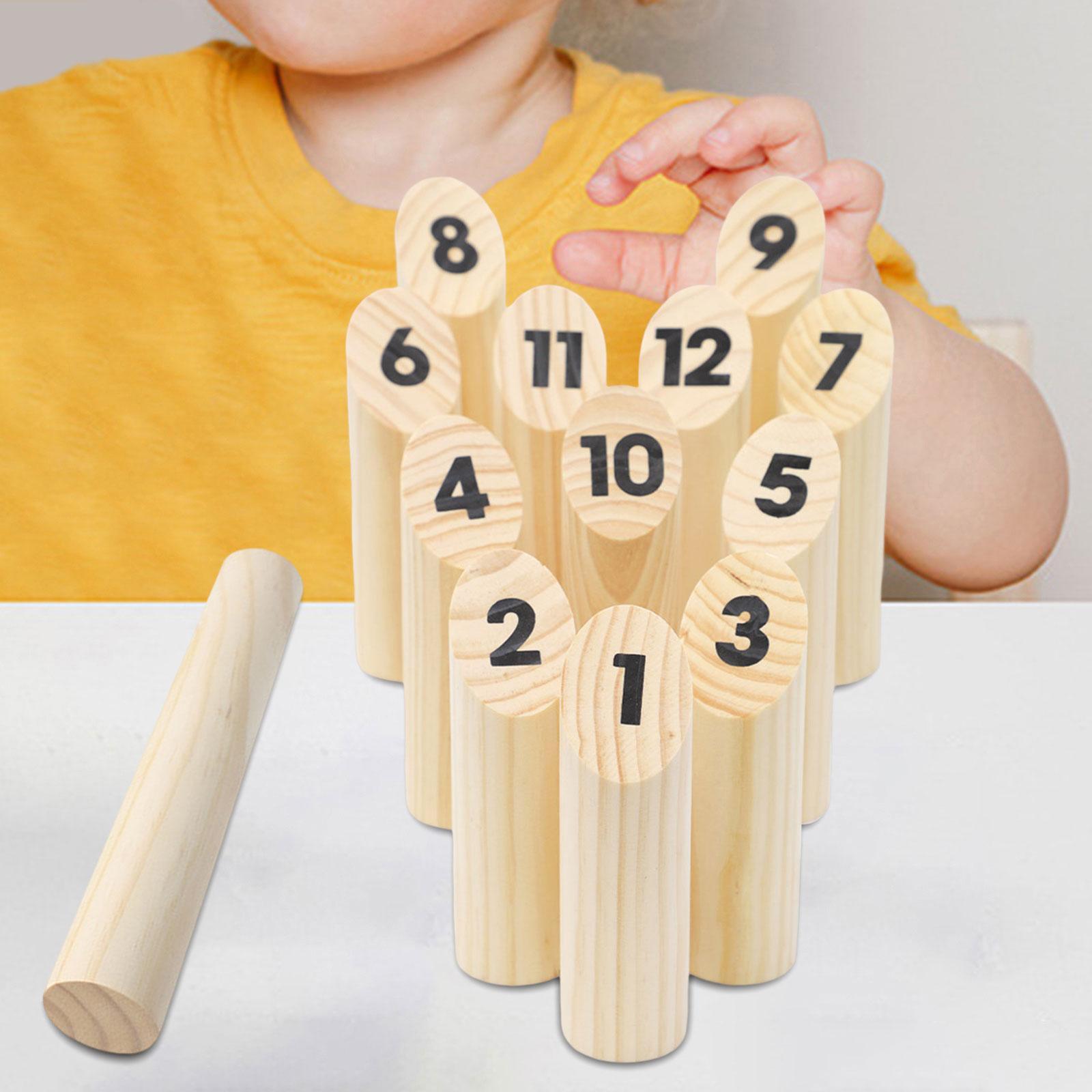 Wood Tossing Game Family Game Numbered Block for Indoor Outdoor garden