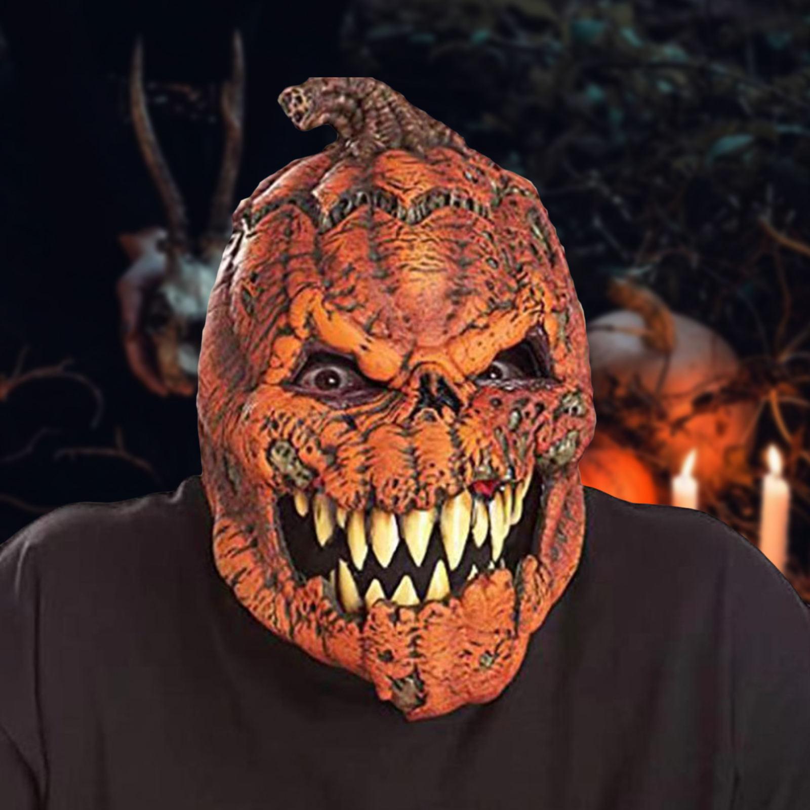 Realistic Pumpkin Mask Full Head Cover for Adults Women Cosplay Costume