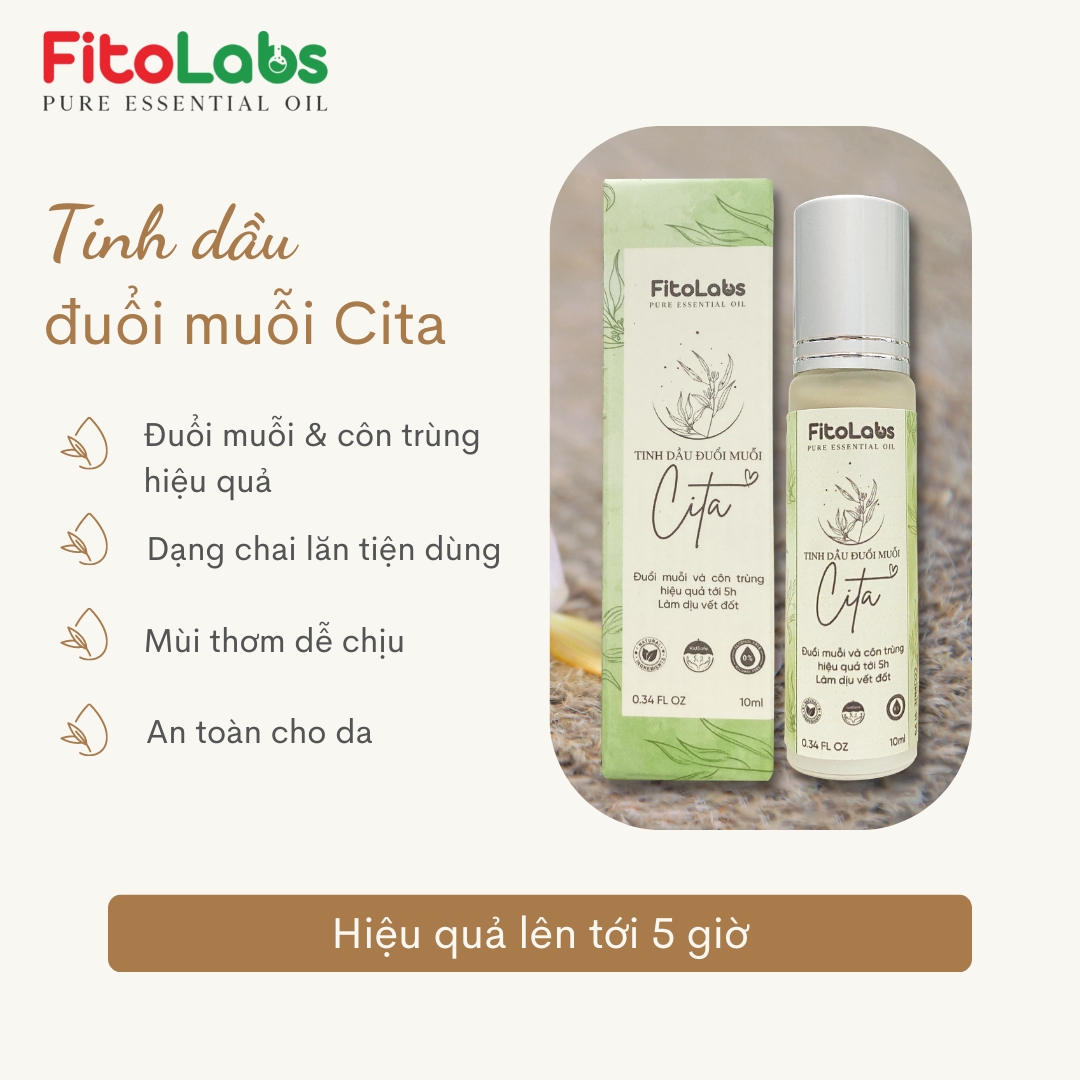 Tinh Dầu Đuổi Muỗi Cita Fitolabs Dạng Chai Lăn Trên Da Giúp Đuổi Muỗi, Côn Trùng, Làm Dịu Da - Lọ 10ml