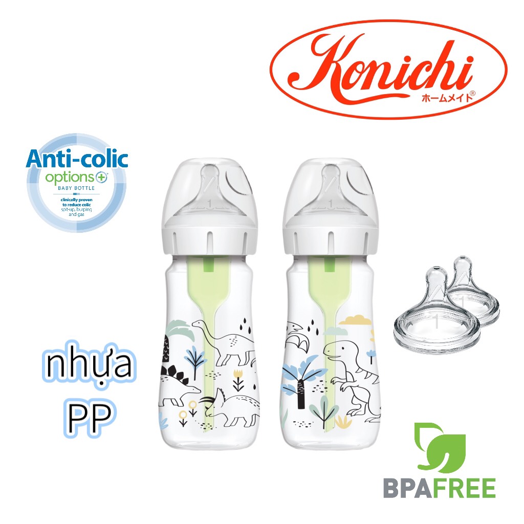 Combo 2 bình sữa Dr.Brown's Options Plus cổ rộng 270ml