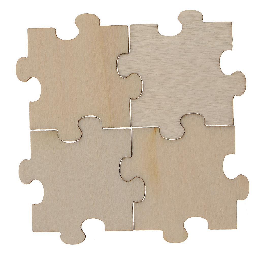 150x Unfinished Wooden Puzzle Pieces Embellish Craft Shape Blank DIY Plaque