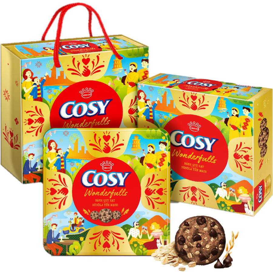 Bánh quy Cosy Tết Thập cẩm bơ sữa, hộp thiếc quà Tết 378g