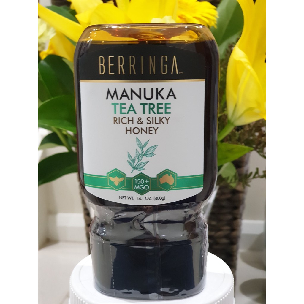 Mật ong Berringa Manuka Tea Tree Rich & Silky Honey MGO 150+, 400gram, hàng chính hãng ÚC