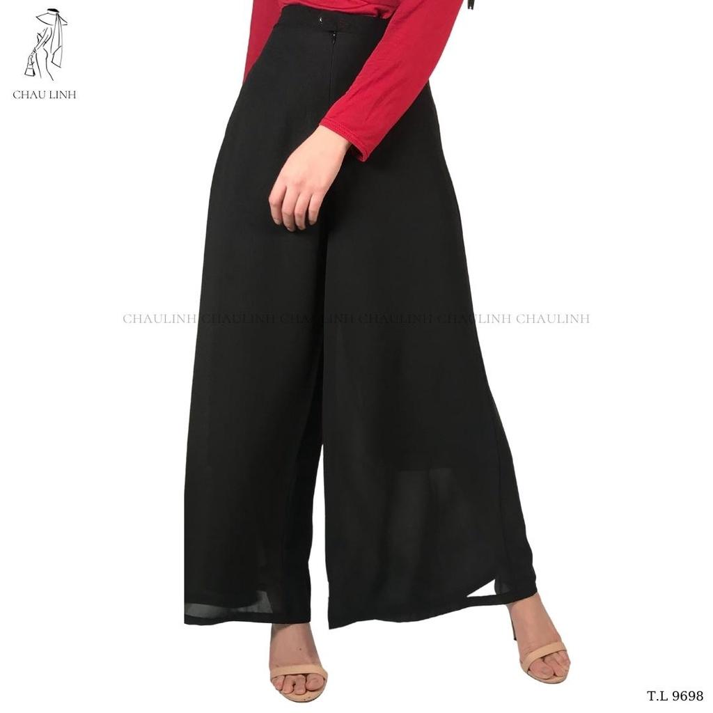 Quần Trung Niên Nữ Voan Lụa 2 Lớp Cao Cấp Châu Linh Chất Voan Lụa Mềm Mướt Mịn Sang Trọng Qúy Phái QTN 06