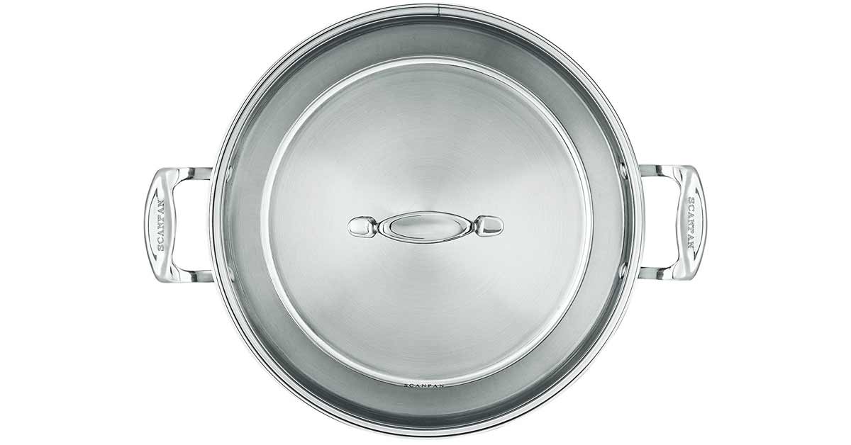 (Ảnh thật) Nồi luộc gà inox đáy từ Scanpan Impact 32cm 71553200, dung tích 8.5l, đúc đáy 3 lớp, an toàn trong máy rửa bát