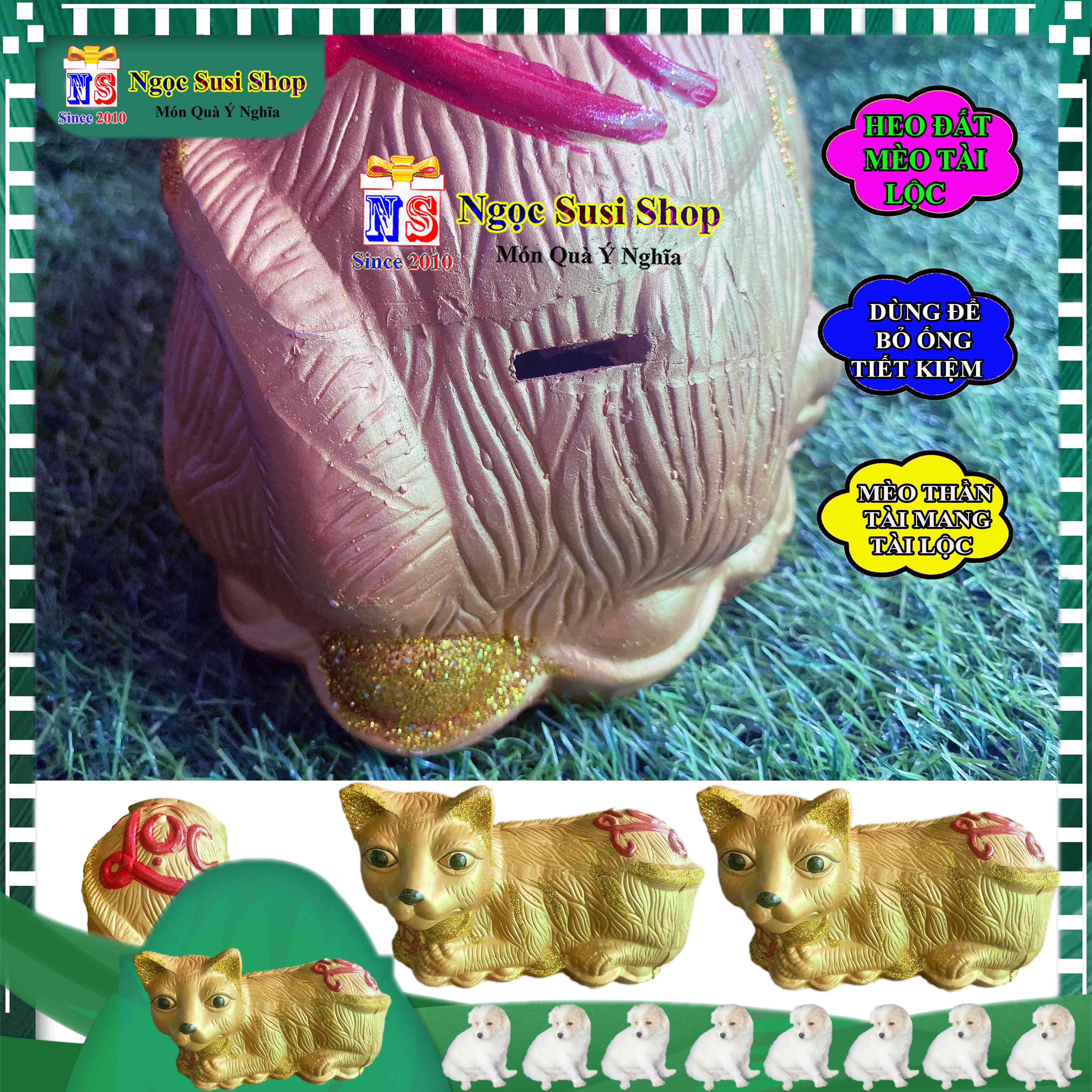 CON MÈO THẦN TÀI MAY MẮN TÀI LỘC DÙNG BỎ ỐNG TIẾT KIỆM ĐỂ DÀNH - HEO ĐẤT TIẾT KIỆM HÌNH CON MÈO