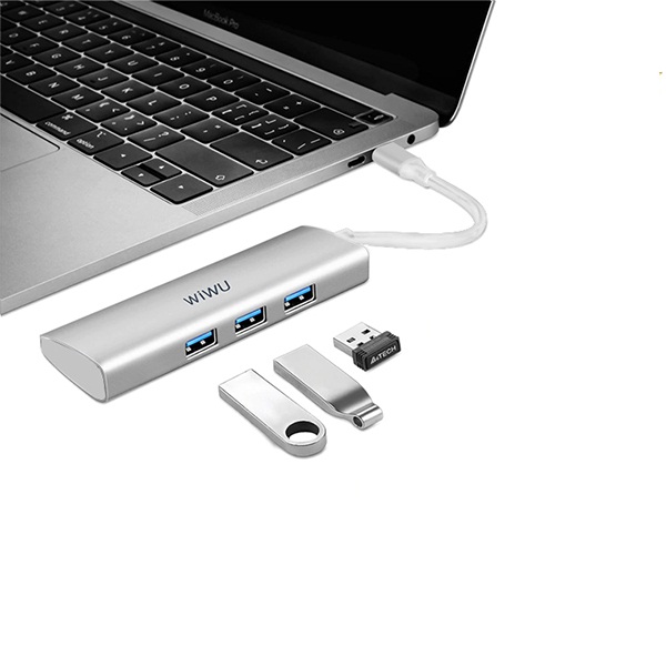 Hub sạc nhanh đa năng 7 in 1 chia cổng Type-C hiệu WIWU ALPHA A731HP thành cổng Type-C PD 3.0, 3 cổng USB 3.0, SD & Micro SD, cổng HDMI chuẩn 4k cho Macbook Pro / Smartphone đạt chứng nhận MFI - Hàng nhập khẩu