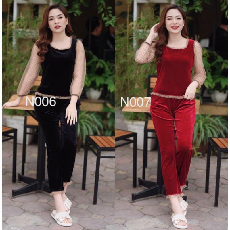 Đồ bộ nhung nữ cao cấp sang đẹp